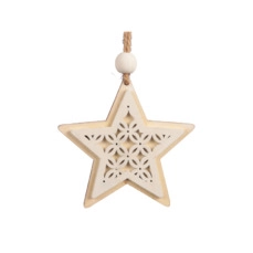 kersthangers glas  stoffen kersthangers  kersthangers maken  kersthangers vilt  goedkope kersthangers  kersthangers zwart  kersthangers groen  glazen kersthangers Zakje á 8 wooden stars/hanging natural/white 10cm