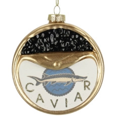 Kersthangers Ornament Caviar Glass Gold 9.5cm
