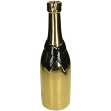 kerstdecoraties kopen Vase Champagne Bottle Fine Earthenware Gold 11.5x11x38.8cm