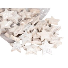kerstdecoraties Coco star 3cm frosted white 50pcs