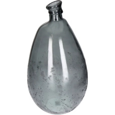 glazen vaas blokker Vase Recycled Glass Grey 26x26x47cm