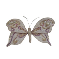 poly vlinder o/c glitter roze 20x15cm