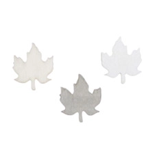 Houten bladeren - grijs/naturel/wit - 60 stuks - 3 cm