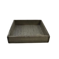 Houten tray vierkant grey-wash 20x20x4cm