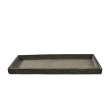 Houten tray rechthoek grey-wash 42x14x3cm