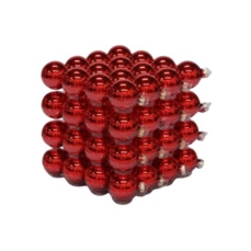 cb. 64 glasballen/cap rood glans 40mm