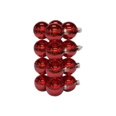 cb. 16 glasballen/cap rood glans 80mm