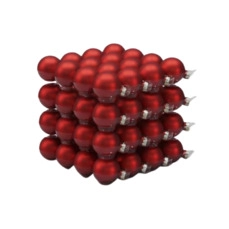 cb. 64 glasballen/cap rood mat 40mm
