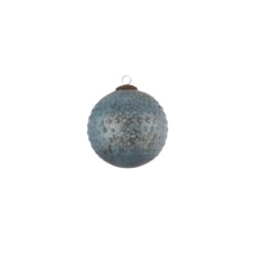 Kerstbal glas stip blauw - d15cm