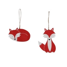 Ornament vos rood 2 keuzemogelijkheden - l5xb0,5xh8,5cm