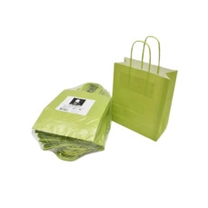 verpakkingsmaterialen kopen Draagtas Lime kraft 18+8x22cm a 50 stuks gedraaid handvat