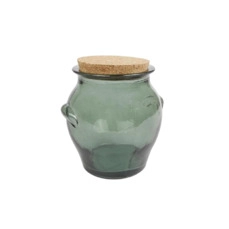 droogbloemen kopen Pot "Mielera w/cork 1,5l" L d.groen glas 15x15x16cm