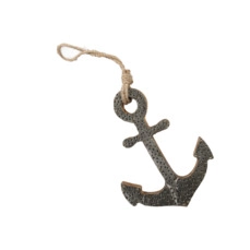 maritiem artikelen pc. 1 wooden anchor w/metal natural 14x10cm