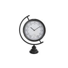 klok Klok 'Wereldbol' met weerstation 13,5x35x50cm