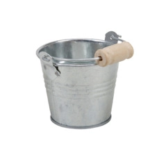 zink artikelen pb. 6 metal buckets w/handle galv. Ø10x9,5 cm