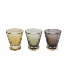 kaarsen kopen Kaars in glas "Mia" 3 keuzemogelijkheden kleur 7,5x7,5x8,8cm