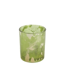 kerstlichten Tealight holder glass Ø7x8cm Green