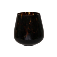 sfeerlicht pc. 1 glass vase "leopard" brown Ø 10x10 cm
