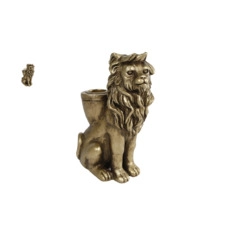 decoratieve kandelaar Kandelaar "Lion" goud polystone 10,5x6,2x15cm