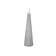 kaarsen kopen pc. 1 cone candle metallic 14 hrs. Silver 41x150mm