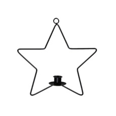 kerstdecoraties kopen pc. 1 metal candle holder/hanger star black 25cm
