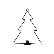 kerstdecoraties kopen pc. 1 metal candle holder/hanger tree black 22 cm