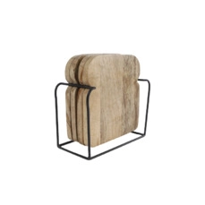 plateaus kopen Onderbord met standaard "Bread" L naturel hout 4 stuks 16x18x5cm