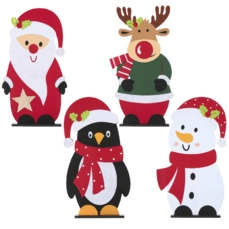 kerstfiguren Kerstfiguur vilt - groen zwart rood 4 keuzemogelijkheden - l96,5xb58xh8cm