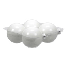 bijzondere kerstballen cb. 4 glassballs/cap white opal 100 mm