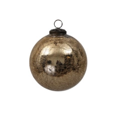 bijzondere kerstballen pc. 1 glass ball 'crackled' gold Ø13cm