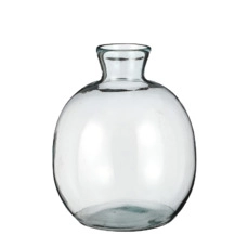 decoratieve kruiken Silena vaas recycled glas - h26,5xd23,5cm
