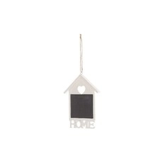 decoratieve hangers Wooden house with &quot;HOME&quot; 14cm 3pc White/Black