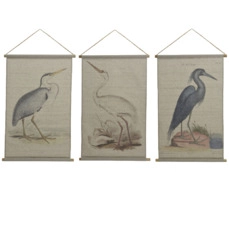 wand decoreren Wall deco fabric antique birds 3 keuzemogelijkheden 2,5x64x95cm