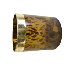 sfeerlicht artikel pc. 1 glass vase w/band &quot;leopard&quot; brown Ø 15x17 cm