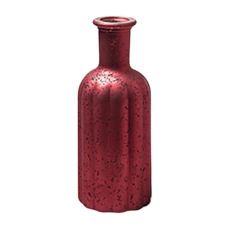 woonaccessoire kopen  Fles glas &#039;norinne&#039; L rood frost h19 d7,5cm