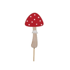 herfst artikelen pb. 24 wooden mushrooms/stick  red 4,5cm