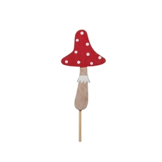artikelen pb. 24 wooden mushrooms/stick long red 4,5cm