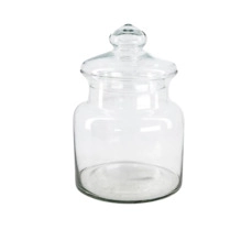 decoratieflessen Voorraad pot glas met deksel Ø19x27cm Transparant