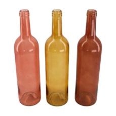 decoratieflessen Bottle glass Ø7.5x30cm Mixed brown Mix
