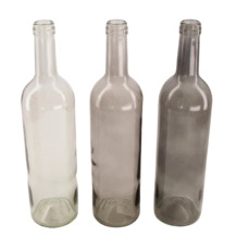 decoratieve flessen Bottle glass Ø7.5x30cm Mixed grey Mix
