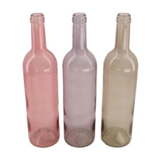 decoratieve kruiken Bottle glass Ø7.5x30cm Pink mix