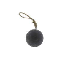 decoratieve hangers Ball Wood Hang Black Ø10cm