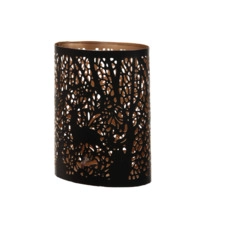 sfeerlicht artikelen pc. 1 metal candleholder &#039;&#039;tree&#039;&#039; oval black/gold 12x8x15,5cm