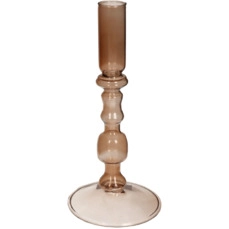 decoratieve kandelaar Candle Stick Glass Light-Brown 9x9x19.5cm