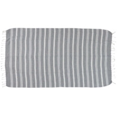 plaid kopen Hammam Towel Stripes Cotton Grey 100x180cm