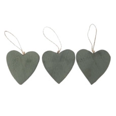 Heart wood 10x10cm 10pc Green
