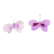 w/b. 48 butterflies/pick lilac 8 cm
