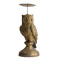 kandelaar artikelen Candle holder owl polyresin 10.8x10.8x26cm Gold