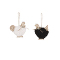 paasartikelen kopen Ornament kip zwart wit 2 keuzemogelijkheden - l12xb12cm